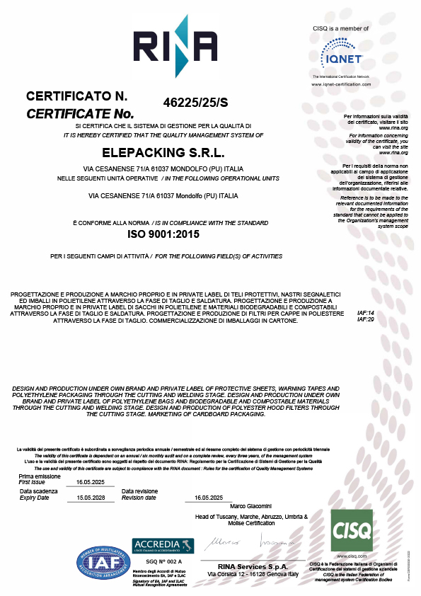 Elepacking-certificato-9001
